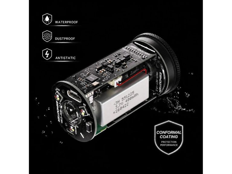 Trazador fogonazo E-Shooter V903 humo en plano lateral