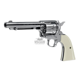 Revolver 4.5mm Umarex SAA .45 Peacemaker plata lateral