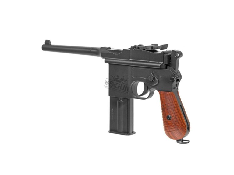 Pistola C96 Mauser 4.5mm Umarex CO2 Blowback vista lateral 2