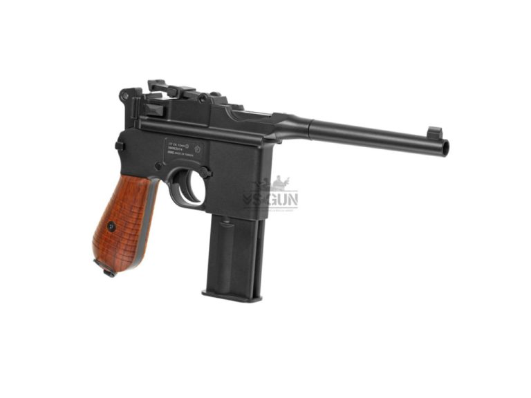Pistola C96 Mauser 4.5mm Umarex CO2 Blowback vista lateral