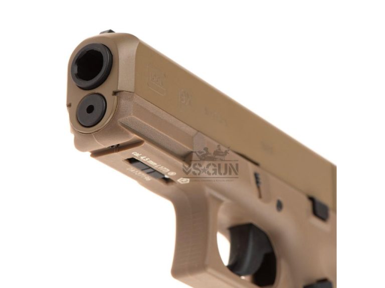 Pistola 4.5mm Umarex Glock 19X Tan CO2 vista frontal