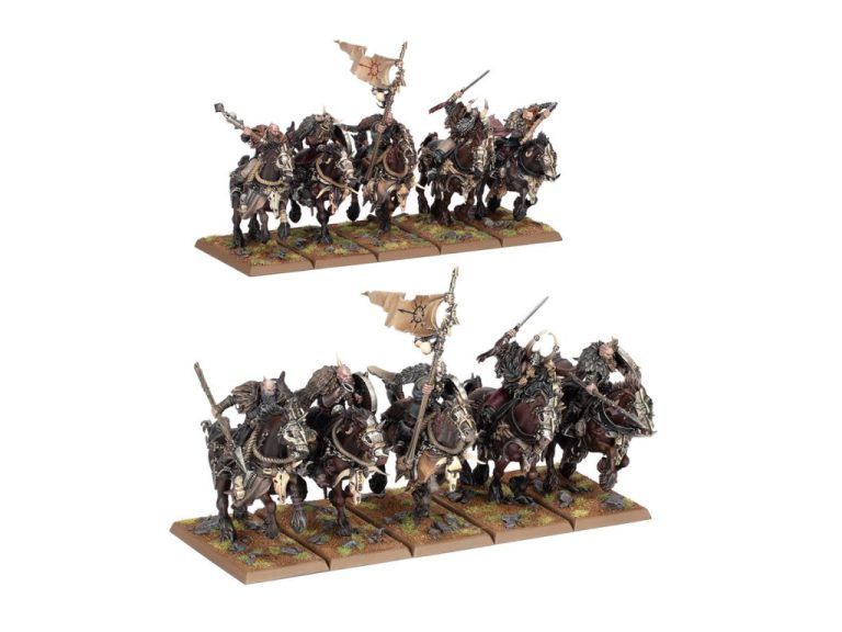 Miniaturas Chaos Marauder Horsemen pintadas.