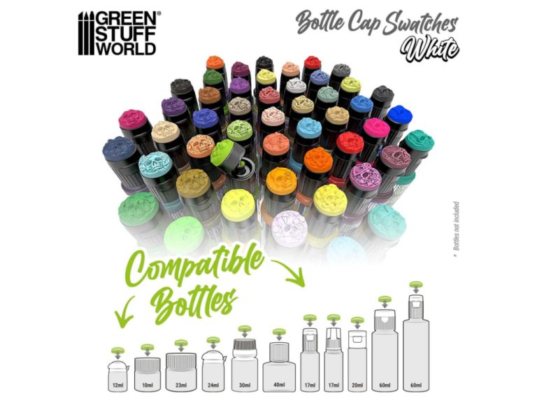 Cubre tapones Muestra de Color pintados sobre botes
