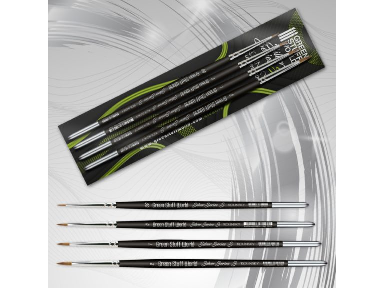 Caja del set pinceles Kolinsky Silver Series GSW detalle