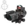 Mira JS Tactical 4x32 con mini red dot, ideal para distancias largas y cortas