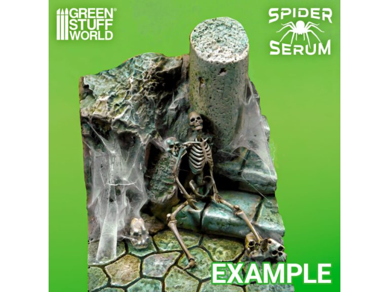 Efecto de telas de araña aplicadas con Serum Tela de Araña GSW en esqueleto