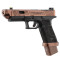 Vista lateral de la pistola GBB G17 TTI Ballerina Taran Tactical CNC Bronce