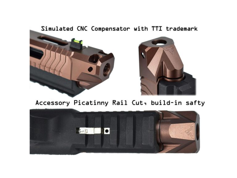 Detalles varios pistola GBB G17 TTI Ballerina Taran Tactical