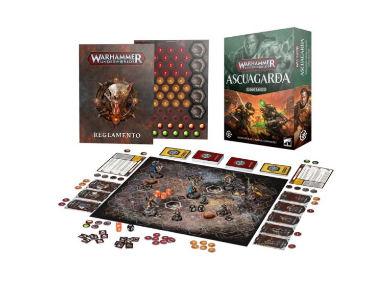Contenido de la Caja de inicio del juego Underworlds: Embergard en ingles
