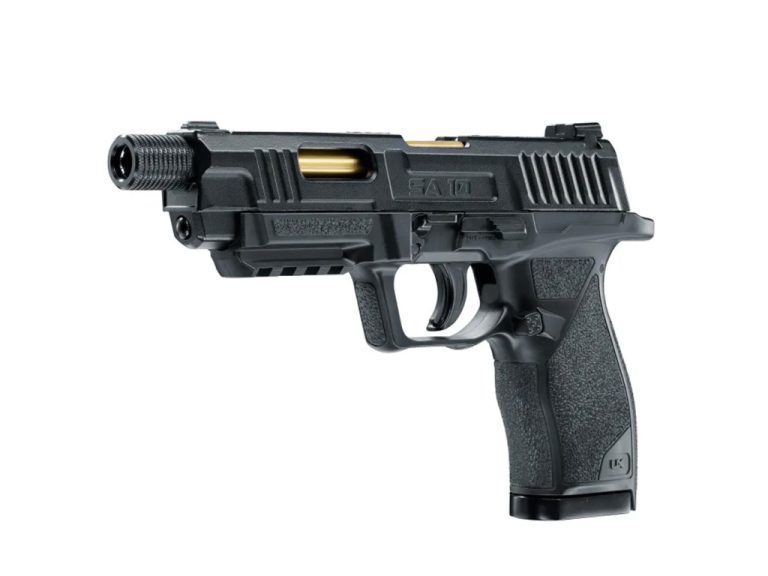 Pistola CO2 4.5mm Umarex Sa10 Blowback Negra perspectiva diagonal