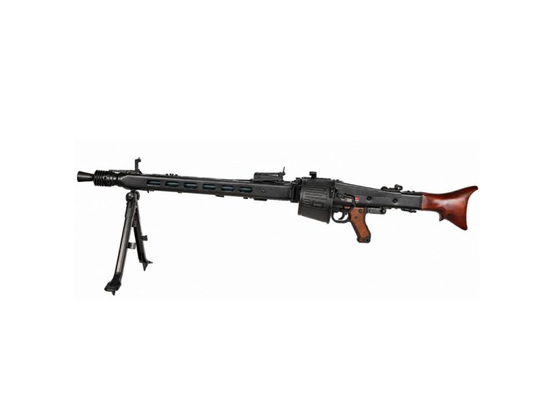 Lancer MG42 WWII Full Metal Aeg Negra Madera Real frontal