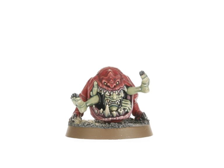 Detalle de cabezas y colmillos de la unidad Squig Herd