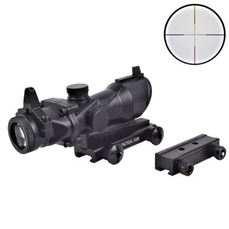 Mira Acog 4x32 JS Tactical negra con zoom 4x y rieles ajustables