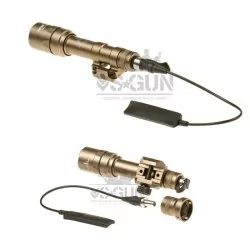 Linterna táctica M600C Scout Weaponlight Tan Night Evolution, potente y resistente.