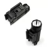 Linterna táctica para pistola, compacta, potente y resistente.
