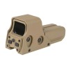Mira holográfica 552 Eotech tan Raccoon con retícula iluminada para airsoft.