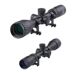 Mira retro-iluminada 2.5-10x40 de Theta Optics, ideal para airsoft.