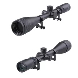 Mira retro-iluminada 5-20x50 de Theta Optics, ideal para airsoft y precisión.
