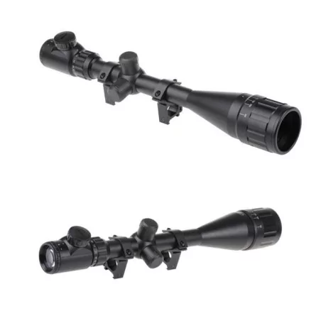 Mira retro-iluminada 6-20x50 de Theta Optics, perfecta para airsoft y precisión.