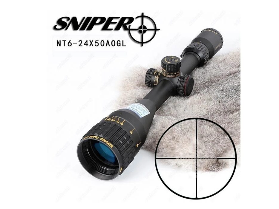 Visor Sniper Retro-iluminada 6-24x50 Regulación exterior - Alta calidad