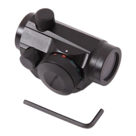 Mira Red Dot Duel Code compacta, luz roja y verde ajustable, montura Picatinny, metal negro.