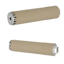 Silenciador 175 mm Kublai tan, diseño táctico y resistente.