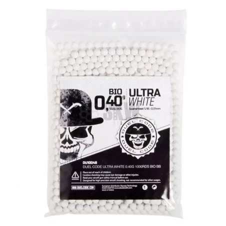 BOLSA DE BOLAS MARCA DUEL CODE BIO 0,40/1000 BBS COLOR BLANCO