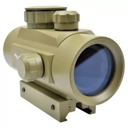 Mira Red Dot JS-Tactical 40mm color tan, punto rojo/verde ajustable, metal, raíl 20mm