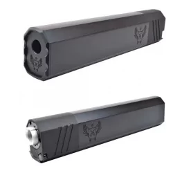 Silenciador Osprey 205 mm negro, diseño largo y táctico.