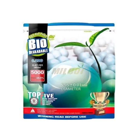 BOLAS BIODEGRADABLES BLANCAS MARCAG&G 0,20G 5000 BOLAS