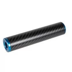 Silenciador de fibra de carbono 30x150mm azul, ligero y resistente.