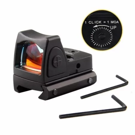 RMR Red Dot negro, aluminio, 5 brillos, montura Glock, ajuste alza y deriva.