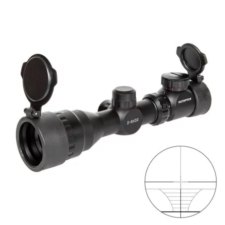 Visor Victoptics 2-6X32 SFP, aumento 2-6x, retícula iluminada, montura RIS, negro mate.
