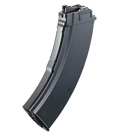Cargador AKX Tokyo Marui negro, capacidad 35 BBs, compatible con rifles AK.