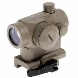 Red Dot T1 QD TAN Duel Code, anclaje rápido, luz roja y verde, metal resistente.