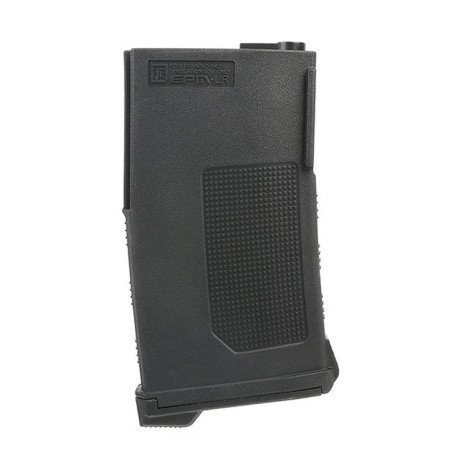 Cargador SR25 PTS EPM 150 BBS negro, ideal para fusiles de airsoft.