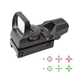 Red Dot Abierto Holográfico Akedo Raccoon, 4 modos, 4 intensidades, metal negro, RIS 22mm.