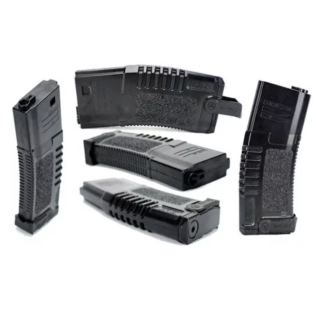 Cargador M4 Mid Cap 140 BBs Negro Amoeba, duradero y eficiente.