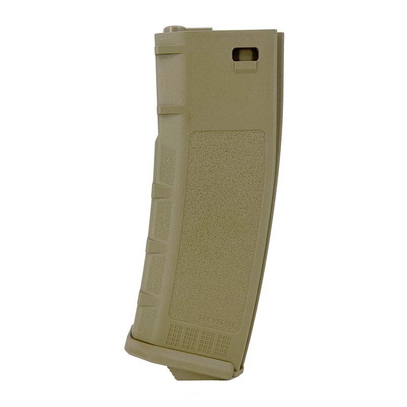 Cargador M4 Mid-Cap 120 BBs Rossi en polímero tan, ligero y resistente.