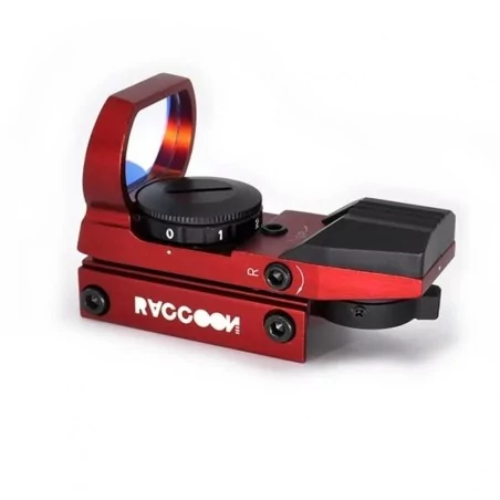 Red Dot Abierto Holográfico Akedo Rojo Raccoon, 4 modos, 4 intensidades, metal rojo, RIS 22mm.