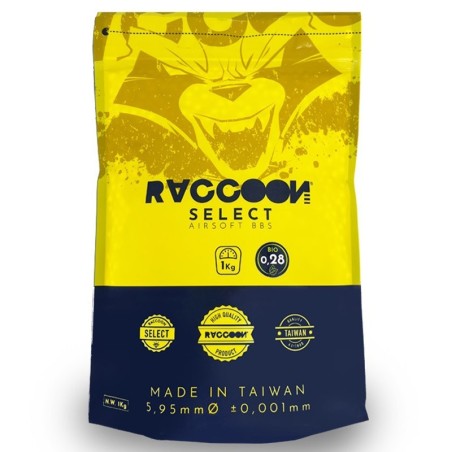 BOLSA BOLAS BIO RACCOON SELECT 0,28 GRAMOS BLANCAS 3570 BBS VISTA FRONTAL