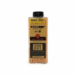 BOTE DE BOLAS RACCOON PREMIUM 0.25 TRAZADORAS ROJAS - 2850BBS