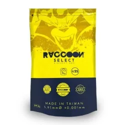 BOLAS MARCA RACCOON SELECT 0,25 GRAMOS BLANCAS 4000 BBS VISTA DE FRENTE