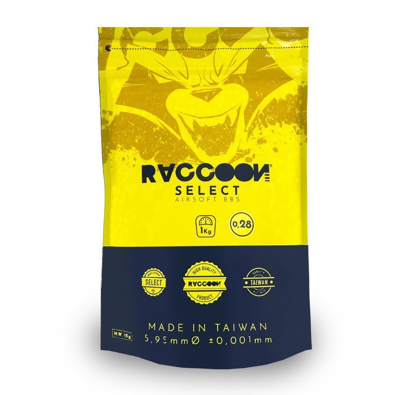 CAPTURA DELANTERA BOLAS RACCOON SELECT 0,28 GRAMOS BLANCAS