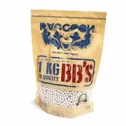 VISTA DE FRENTE BOLSA DE BOLAS RACCOON 0.28G DE AIRSOFT