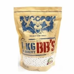 BOLAS BIODEGRADABLES RACCOON 0,20 GRAMOS BLANCAS CONTIENE 5000 BBS