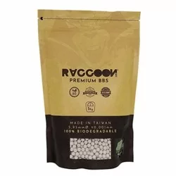 BOLAS RACCOON BIO PREMIUM 0,20 GRAMOS BLANCAS ALTA CALIDAD VISIÓN FRONTAL