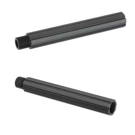 Prolongador de Cañón MK de 116mm, metal resistente, rosca de 14mm, alto rendimiento.
