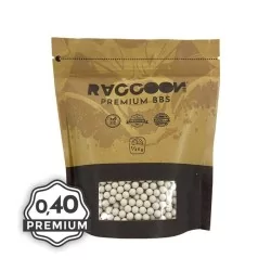 VISTA FRONTAL BOLSA BOLAS RACCOON BIO PREMIUM 0,4G 1/2KG
