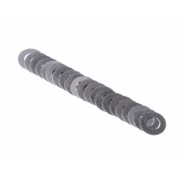 Juego de 20 arandelas INOX 0,1 mm - Ø4 mm, mejora la alineación y rendimiento.